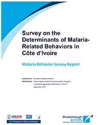 Pesquisa sobre os determinantes dos comportamentos relacionados à malária na Costa do Marfim